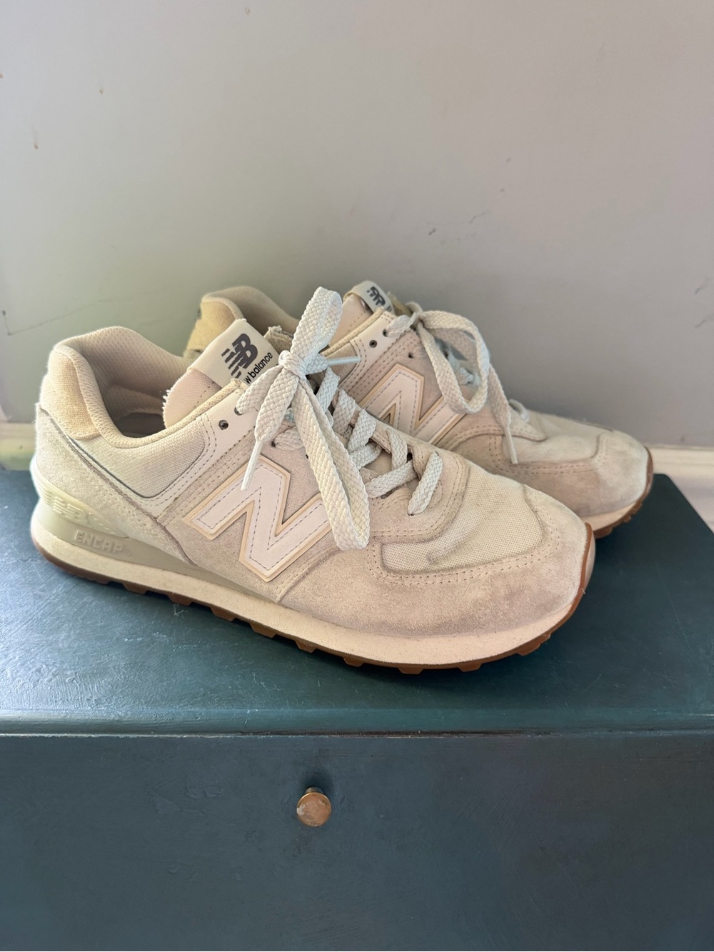 New Balance 574 Cream Sneakers